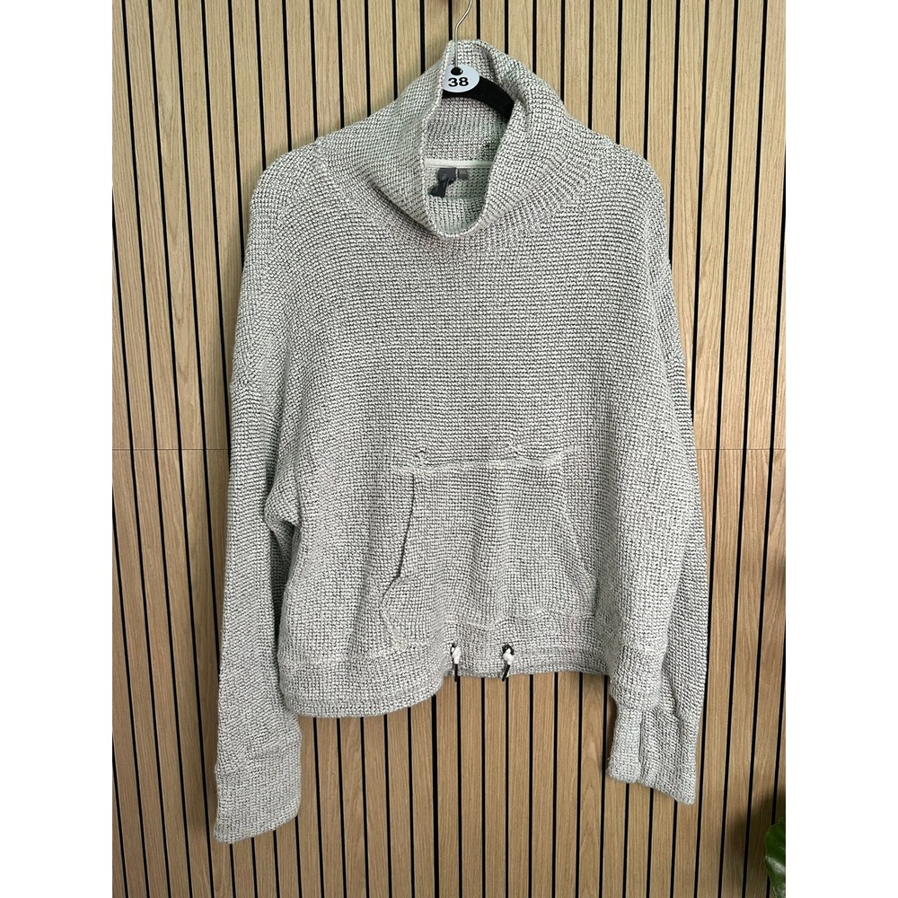 038 038 Sweaty Betty Restful Boucle Funnel Neck Pullover Grey Marl (XXL, EUC)